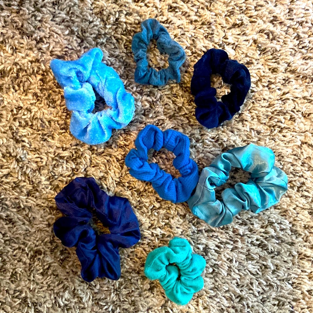 Blue scrunchies